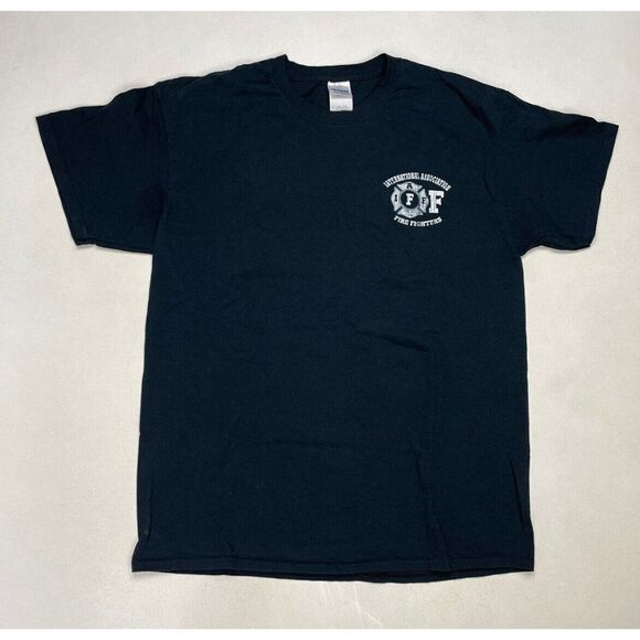 International Association Fire Fighters T-shirt Men Large Black Short Sleeve - Picture 3 of 6
